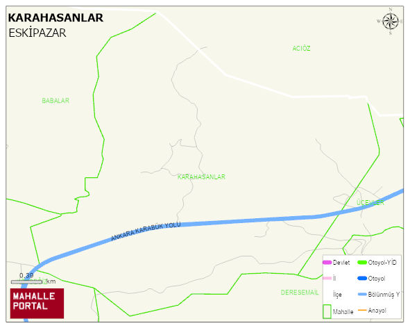 KARAHASANLAR Köyü Haritası | Coğrafi Yapı ve Detaylı Haritası