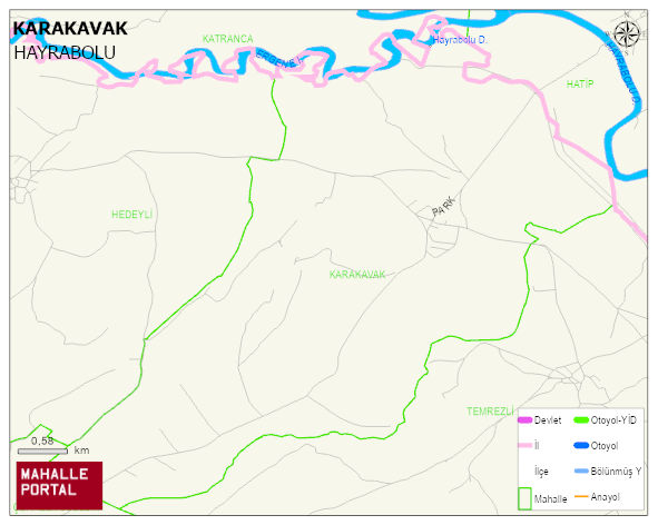 KARAKAVAK Mahallesi Haritası | Dağlar, Ovalar ve Akarsu Bilgileri
