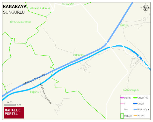 KARAKAYA Köyü Haritası | Sayısal Bölge Görünümü