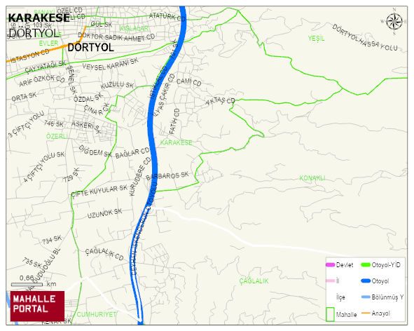 KARAKESE Mahallesi Haritası | Yükselti ve Doğa Özellikleri