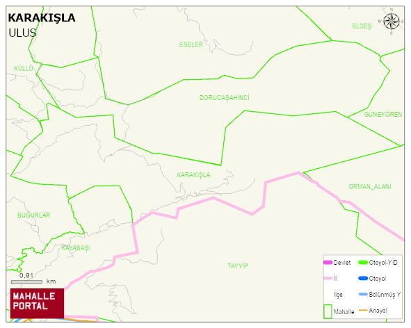 KARAKIŞLA Köyü Haritası | Sayısal Bölge Görünümü