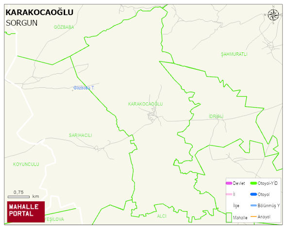 KARAKOCAOĞLU Köyü Haritası | Yükselti ve Doğa Özellikleri