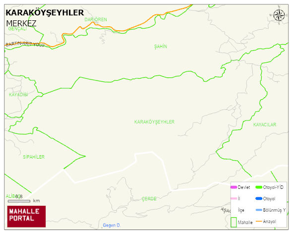 KARAKÖYŞEYHLER Köyü Haritası | Coğrafi Yapı ve Detaylı Haritası