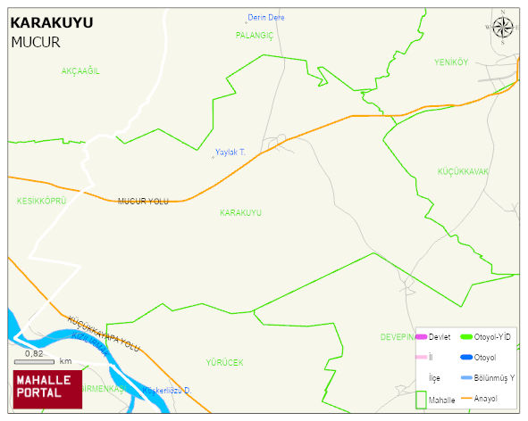 KARAKUYU Köyü Haritası | Dağlar, Ovalar ve Akarsu Bilgileri