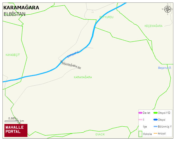 KARAMAĞARA Mahallesi Haritası | Dağlar, Ovalar ve Akarsu Bilgileri