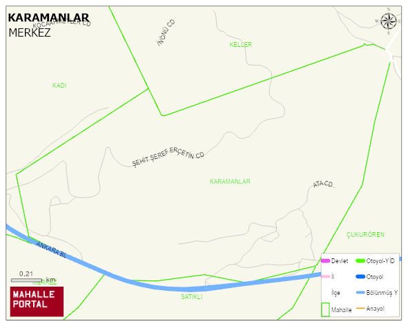 KARAMAN BELDESİ KARAMANLAR Mahallesi Haritası | Güncel Mahalle ve Köy Haritası