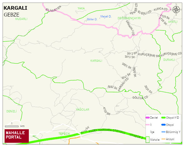 KARGALI Mahallesi Haritası | Yükselti ve Doğa Özellikleri