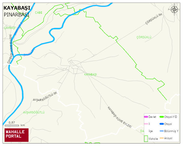 KAYABAŞI Mahallesi Haritası | Yükselti ve Doğa Özellikleri
