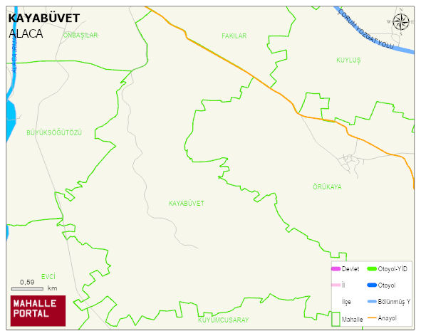 KAYABÜVET Köyü Haritası | İnteraktif Köy ve Mahalle Sınırları