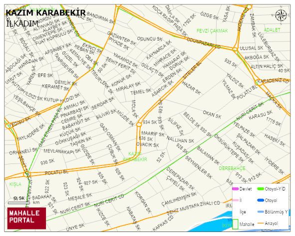 KAZIM KARABEKİR Mahallesi Haritası | Coğrafi Yapı ve Detaylı Haritası