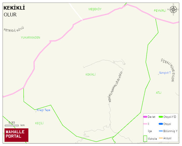 KEKİKLİ Mahallesi Haritası | İnteraktif Köy ve Mahalle Sınırları