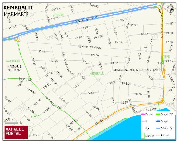 KEMERALTI Mahallesi Haritası | Sayısal Bölge Görünümü