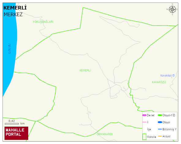KEMERLİ Köyü Haritası | Mahalle ve Köy Sınırı