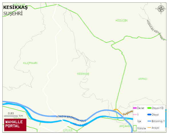 KESİKKAŞ Köyü Haritası | Detaylı Köy ve Mahalle Görünümü