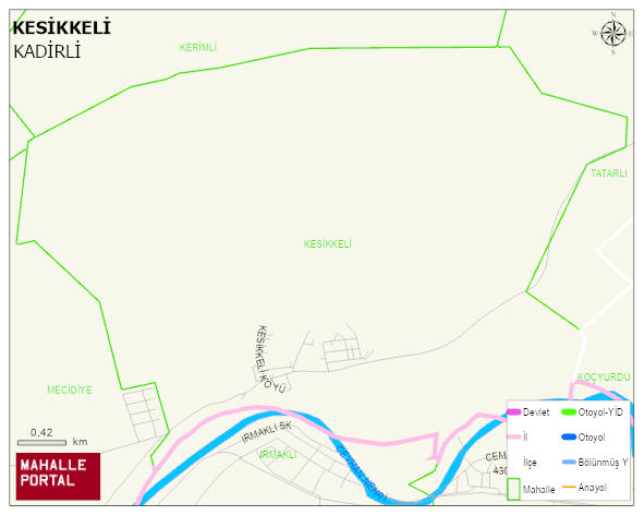 KESİKKELİ Köyü Haritası | Yükselti ve Doğa Özellikleri