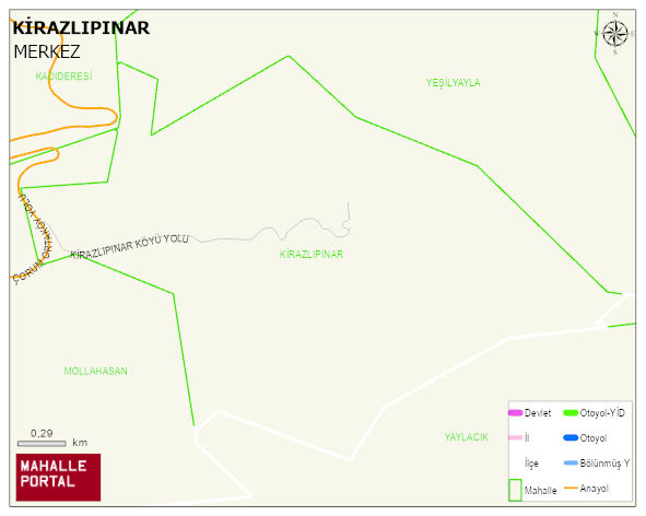 KİRAZLIPINAR Köyü Haritası | İnteraktif Köy ve Mahalle Sınırları