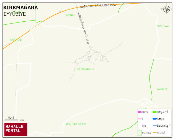 KIRKMAĞARA Mahallesi Haritası | Dağlar, Ovalar ve Akarsu Bilgileri