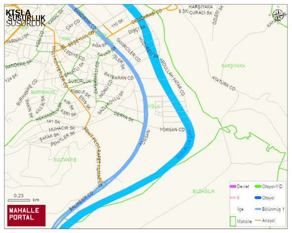 KIŞLA Mahallesi Haritası | Mahalle ve Köy Sınırı
