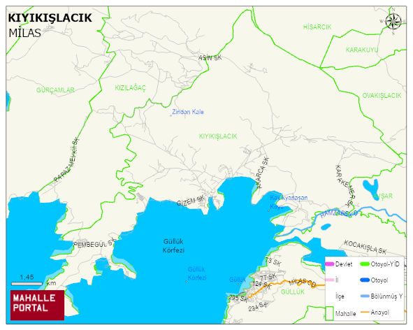 KIYIKIŞLACIK Mahallesi Haritası | Dağlar, Ovalar ve Akarsu Bilgileri