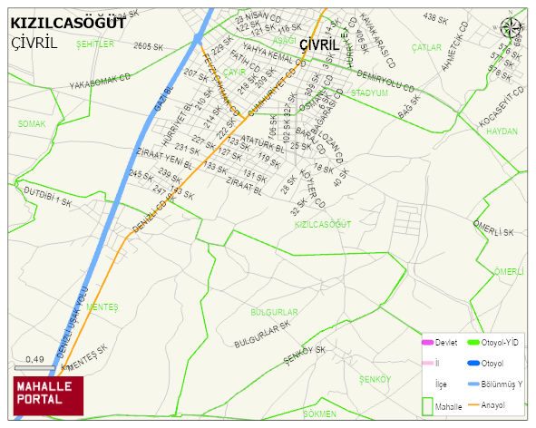 KIZILCASÖĞÜT Mahallesi Haritası | İnteraktif Köy ve Mahalle Sınırları