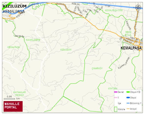 KIZILÜZÜM Mahallesi Haritası | Detaylı Köy ve Mahalle Görünümü