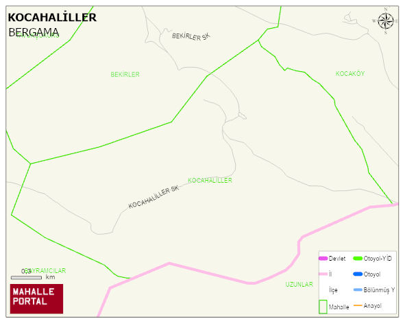 KOCAHALİLLER Mahallesi Haritası | Coğrafi Yapı ve Detaylı Haritası