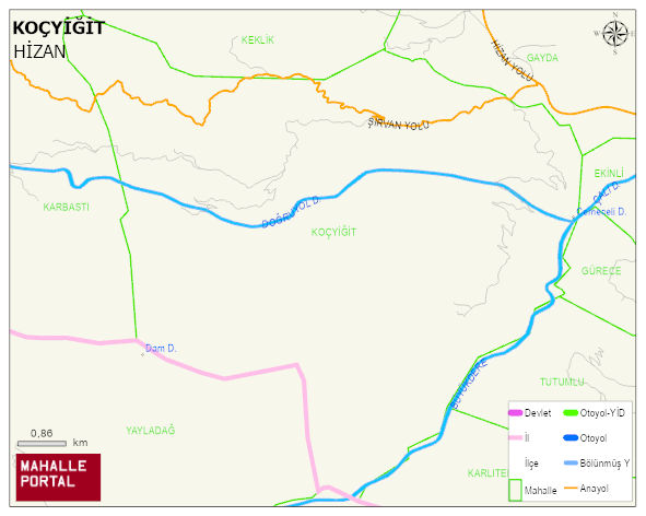 KOÇYİĞİT Köyü Haritası | Sayısal Bölge Görünümü