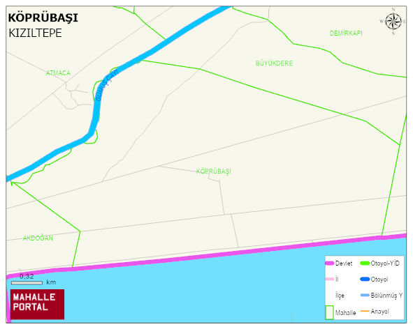 KÖPRÜBAŞI Mahallesi Haritası | Dağlar, Ovalar ve Akarsu Bilgileri