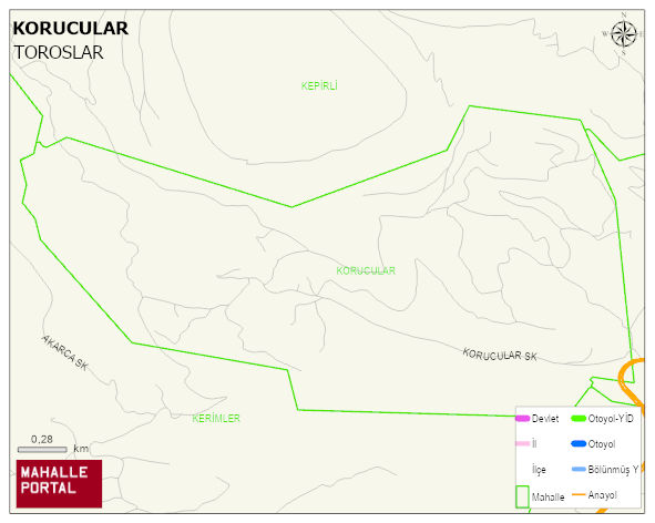 KORUCULAR Mahallesi Haritası | Detaylı Köy ve Mahalle Görünümü