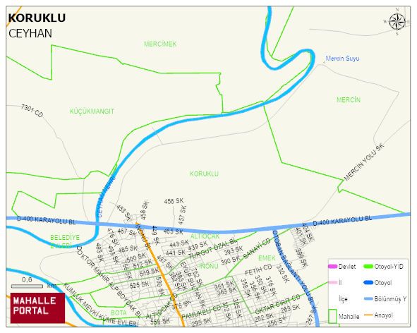 KORUKLU Mahallesi Haritası | Dağlar, Ovalar ve Akarsu Bilgileri