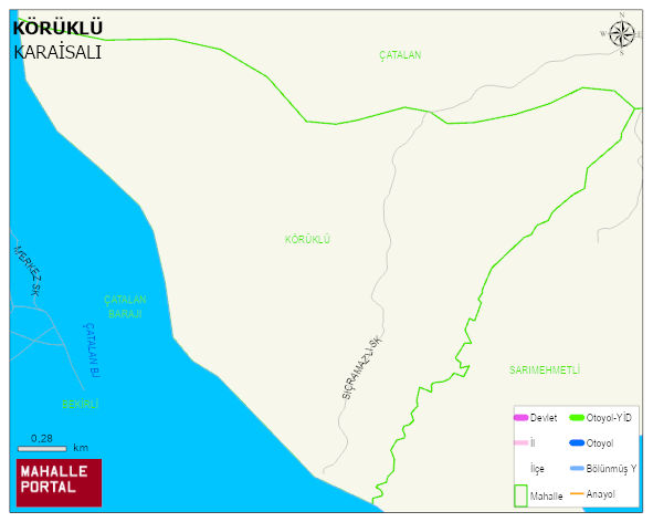 KÖRÜKLÜ Mahallesi Haritası | Dağlar, Ovalar ve Akarsu Bilgileri