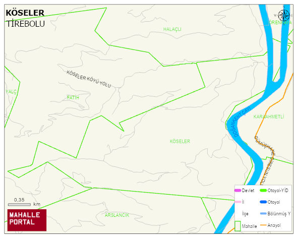 KÖSELER Köyü Haritası | Mahalle ve Köy Sınırı