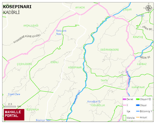 KÖSEPINARI Köyü Haritası | Detaylı Köy ve Mahalle Görünümü