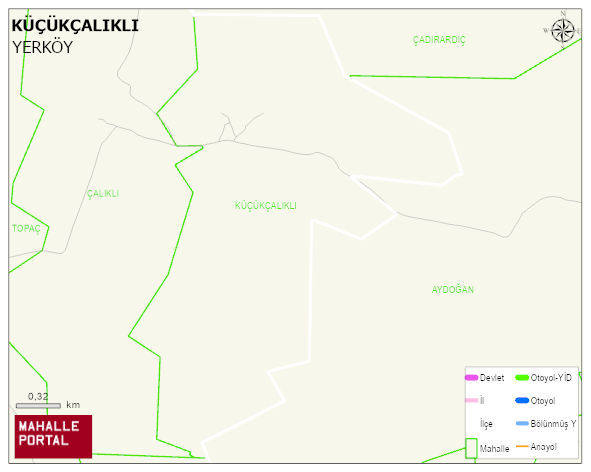 KÜÇÜKÇALIKLI Köyü Haritası | Detaylı Köy ve Mahalle Görünümü