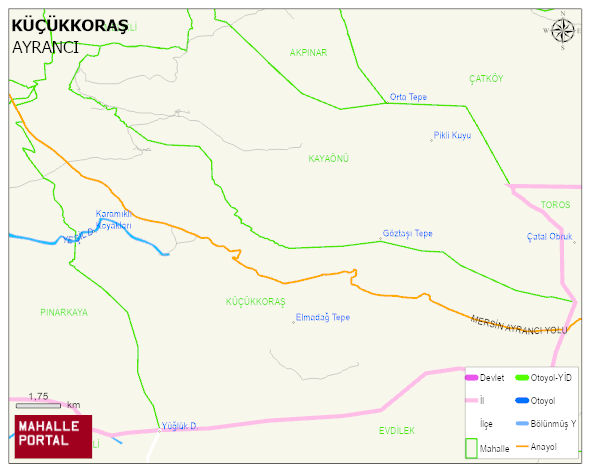 KÜÇÜKKORAŞ Köyü Haritası | Güncel Mahalle ve Köy Haritası