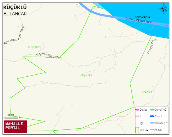 KÜÇÜKLÜ Köyü Haritası | Mahalle ve Köy Sınırı