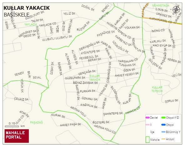 KULLAR YAKACIK Mahallesi Haritası | Güncel Mahalle ve Köy Haritası