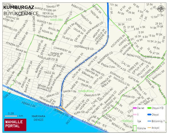 KUMBURGAZ Mahallesi Haritası | Coğrafi Yapı ve Detaylı Haritası