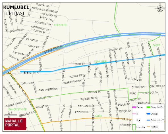 KUMLUBEL Mahallesi Haritası | Dağlar, Ovalar ve Akarsu Bilgileri