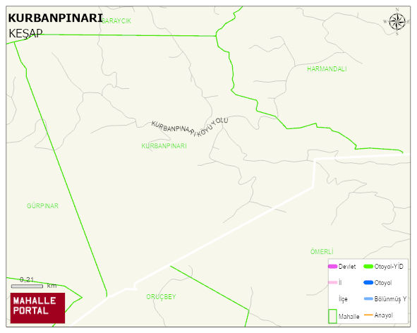 KURBANPINARI Köyü Haritası | İnteraktif Köy ve Mahalle Sınırları