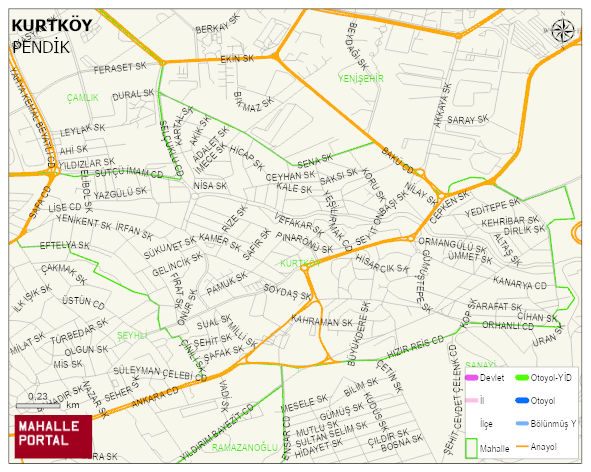 KURTKÖY Mahallesi Haritası | İnteraktif Köy ve Mahalle Sınırları