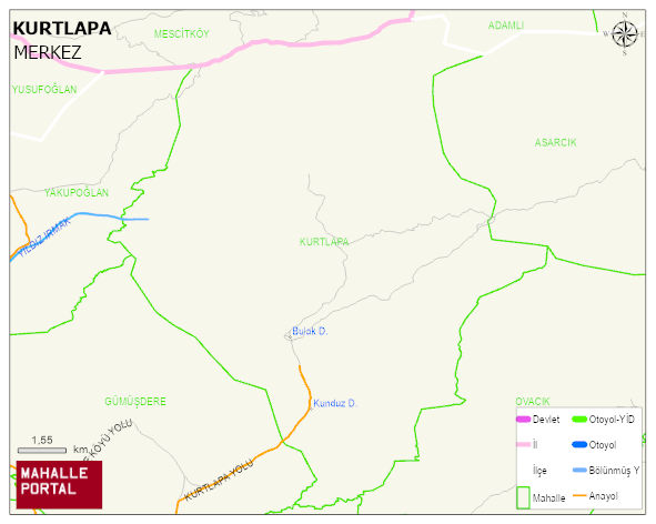 KURTLAPA Köyü Haritası | Mahalle Sokak Haritası