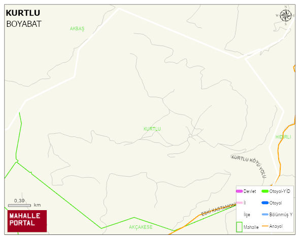 KURTLU Köyü Haritası | İnteraktif Köy ve Mahalle Sınırları