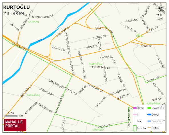 KURTOĞLU Mahallesi Haritası | İnteraktif Köy ve Mahalle Sınırları