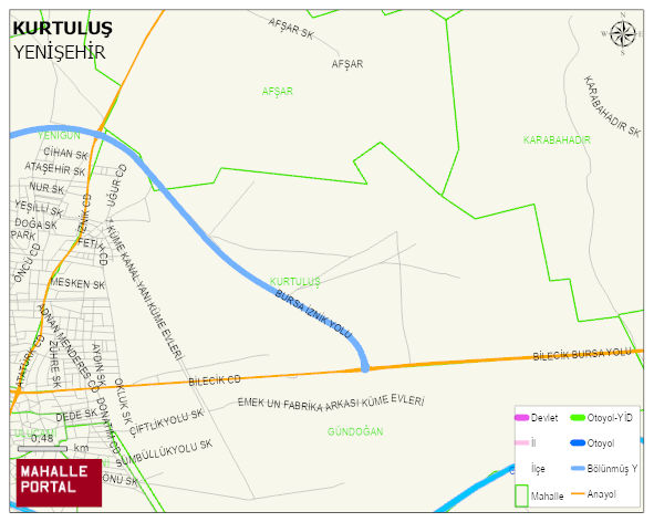 KURTULUŞ Mahallesi Haritası | Mahalle ve Köy Sınırı