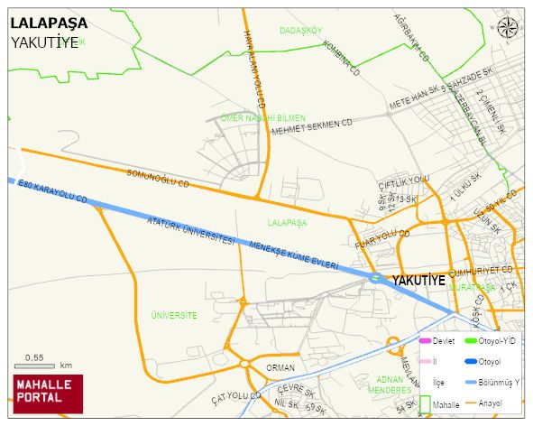 LALAPAŞA Mahallesi Haritası | İnteraktif Köy ve Mahalle Sınırları