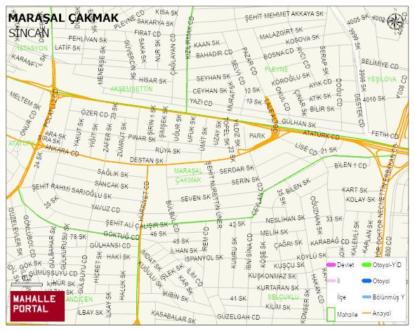 MARAŞAL ÇAKMAK Mahallesi Haritası | Detaylı Köy ve Mahalle Görünümü