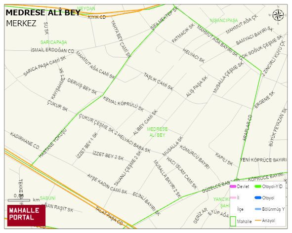 MEDRESE ALİ BEY Mahallesi Haritası | İnteraktif Köy ve Mahalle Sınırları