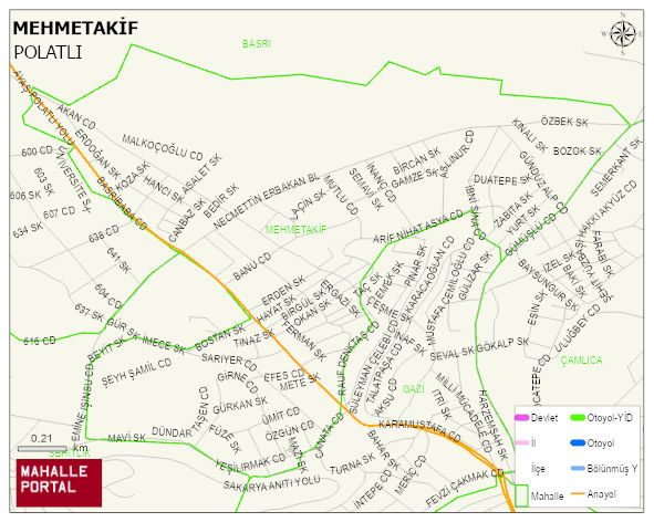MEHMETAKİF Mahallesi Haritası | Mahalle ve Köy Sınırı