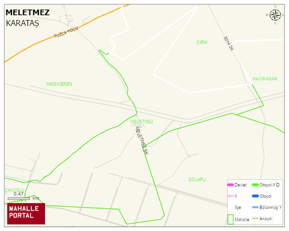 MELETMEZ Mahallesi Haritası | İnteraktif Köy ve Mahalle Sınırları